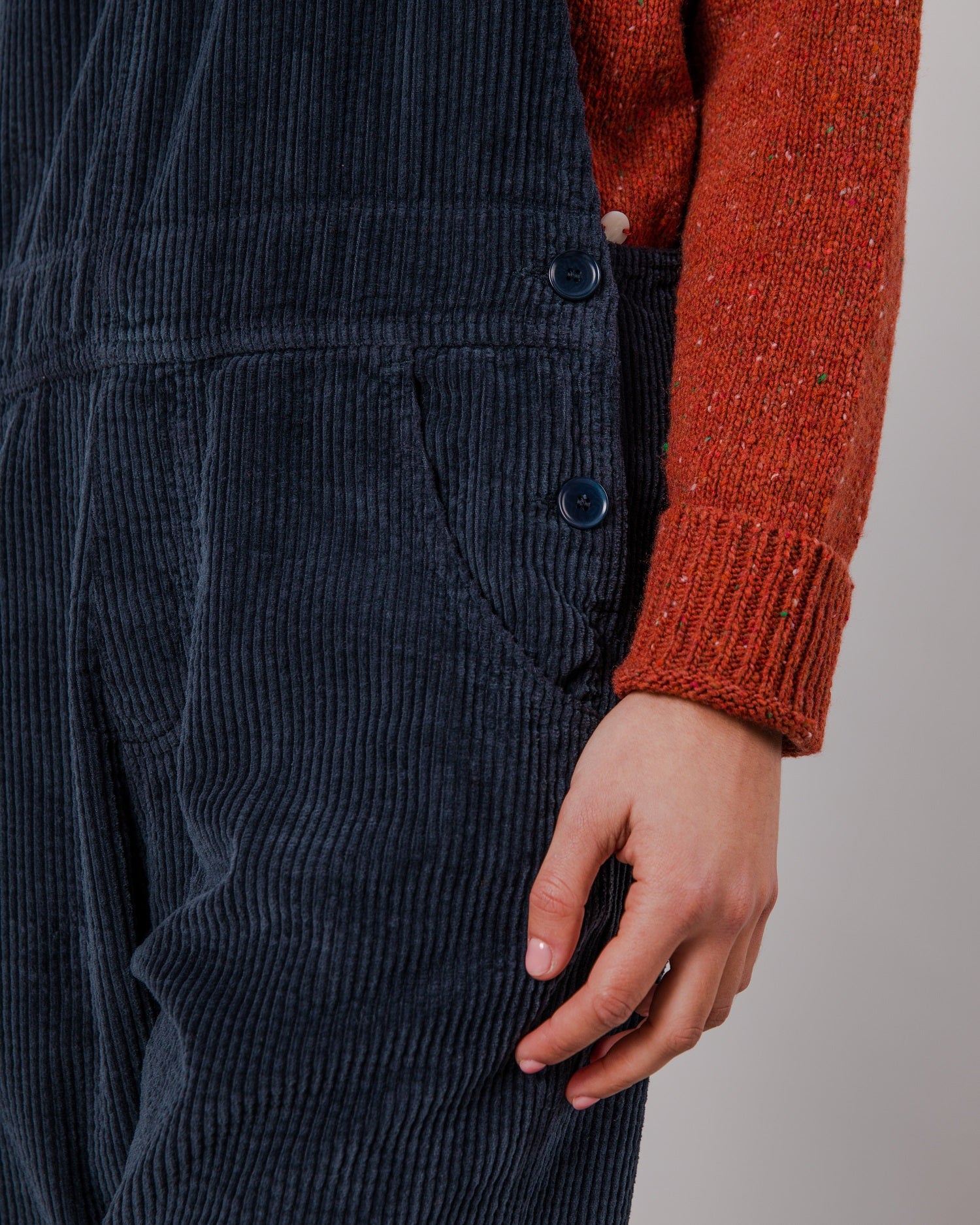 Women's corduroy overalls navy