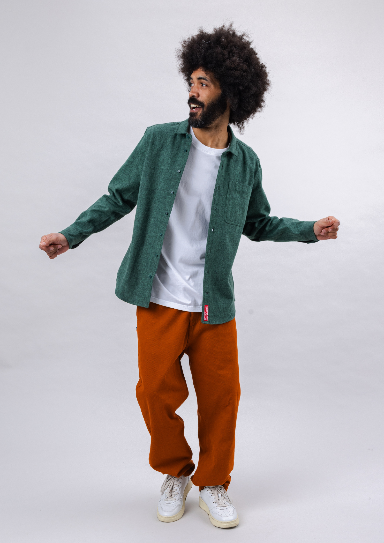 Chemise en flanelle Pizza verte