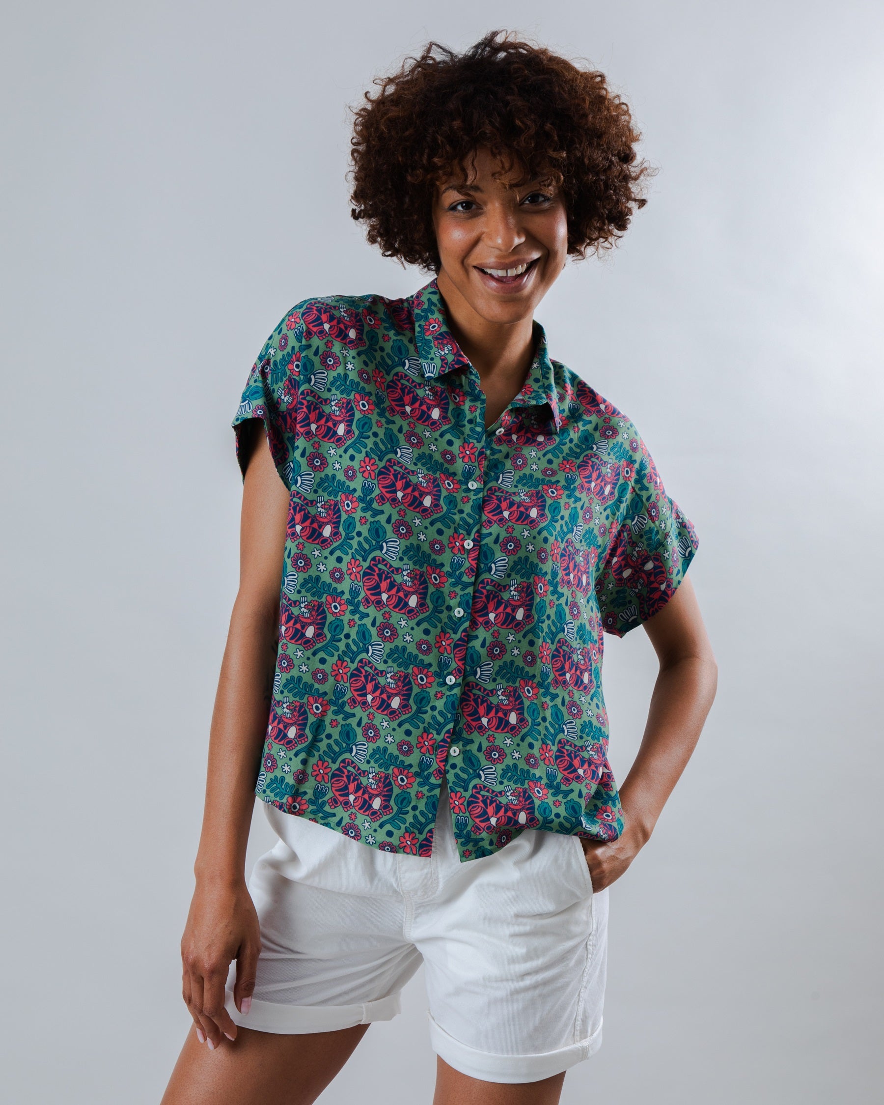 Blouse estivale femme Aloha Tigris Vert