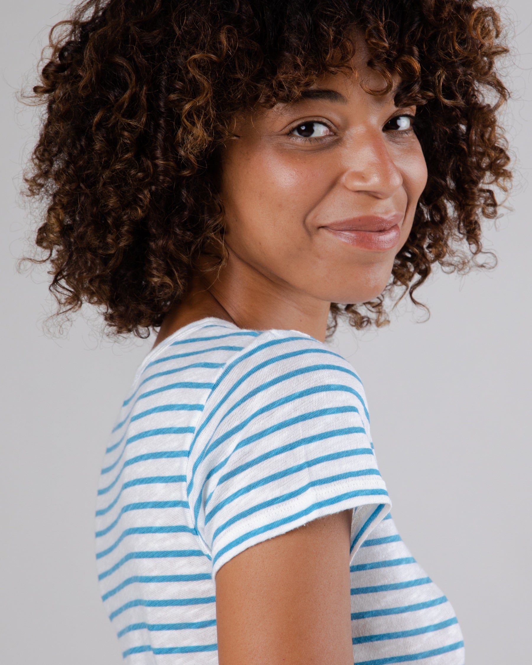 T-Shirt Femme Slim Fit rayé bleu