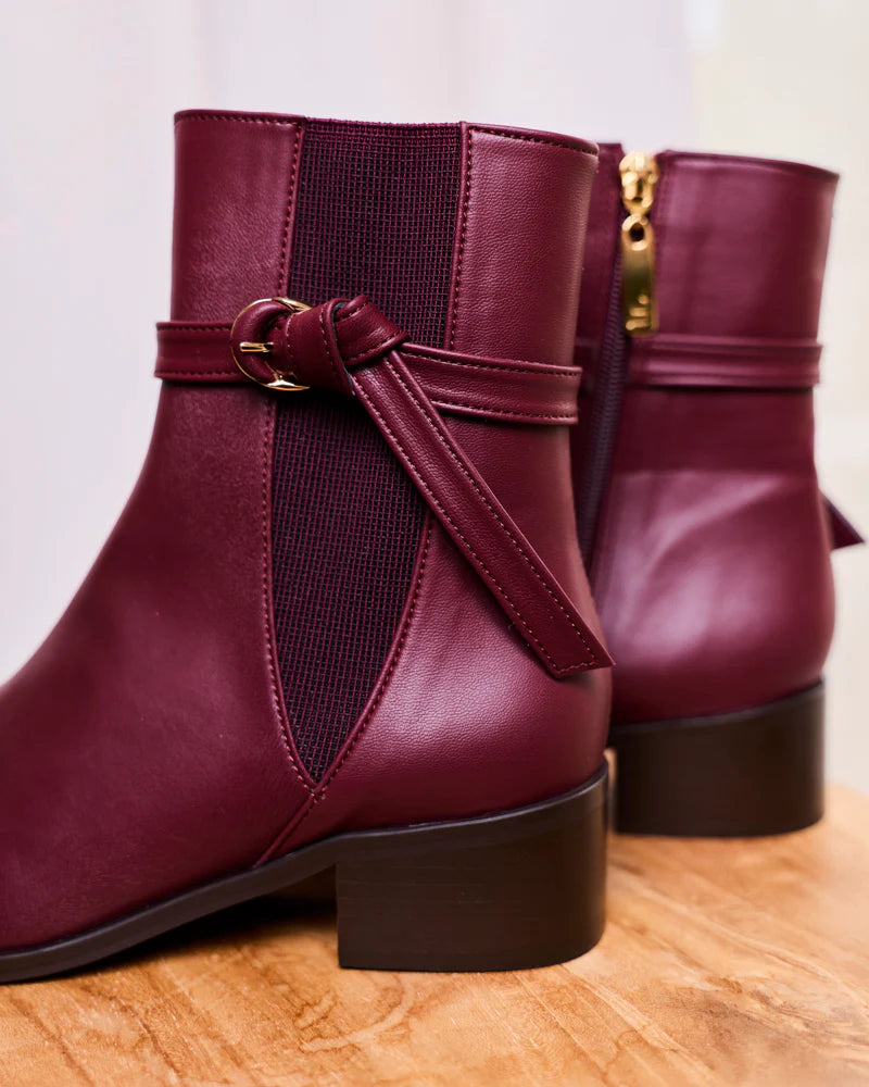Signature Bordeaux Ankle Boots