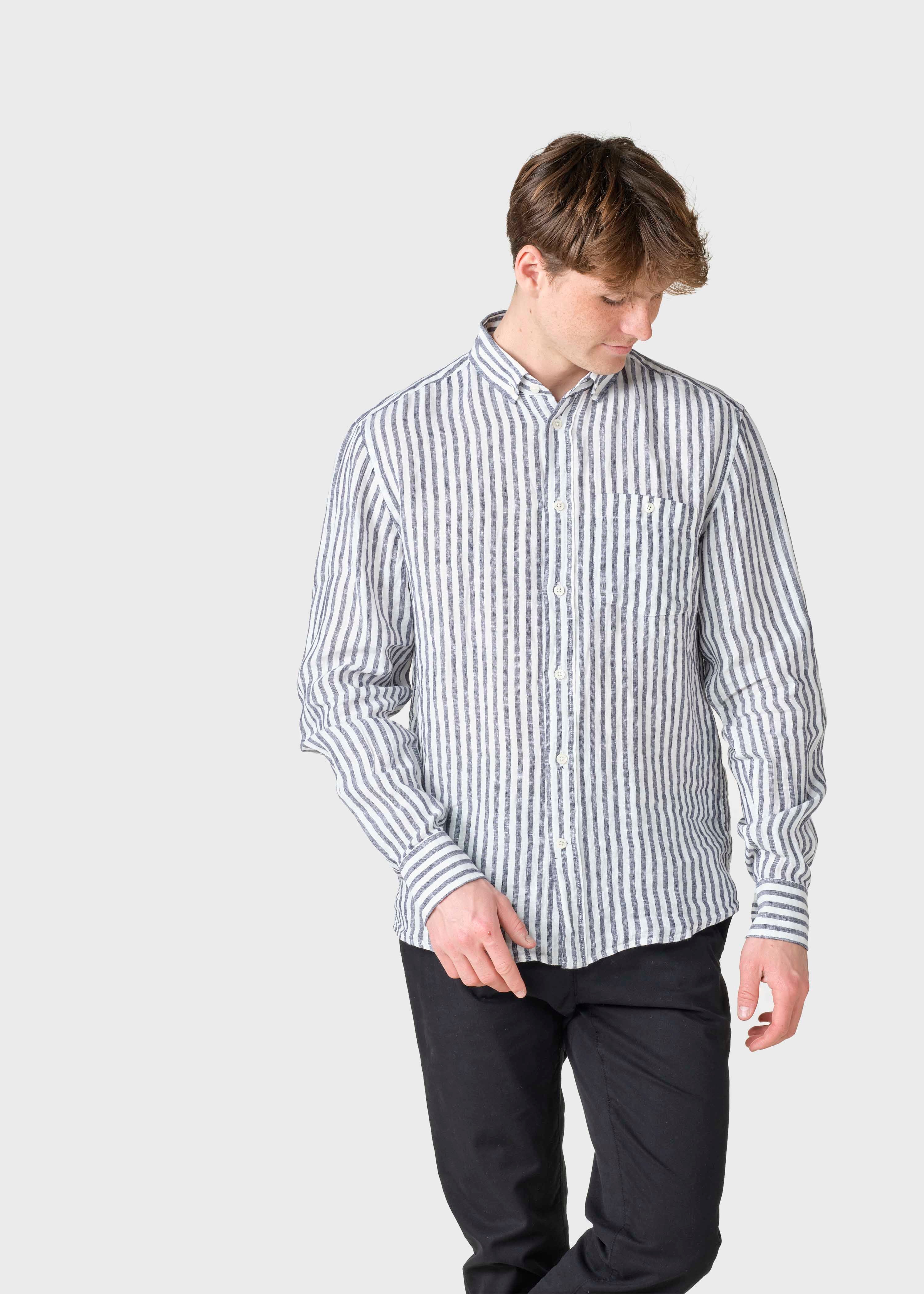 Striped Linen Shirt Dennis Navy