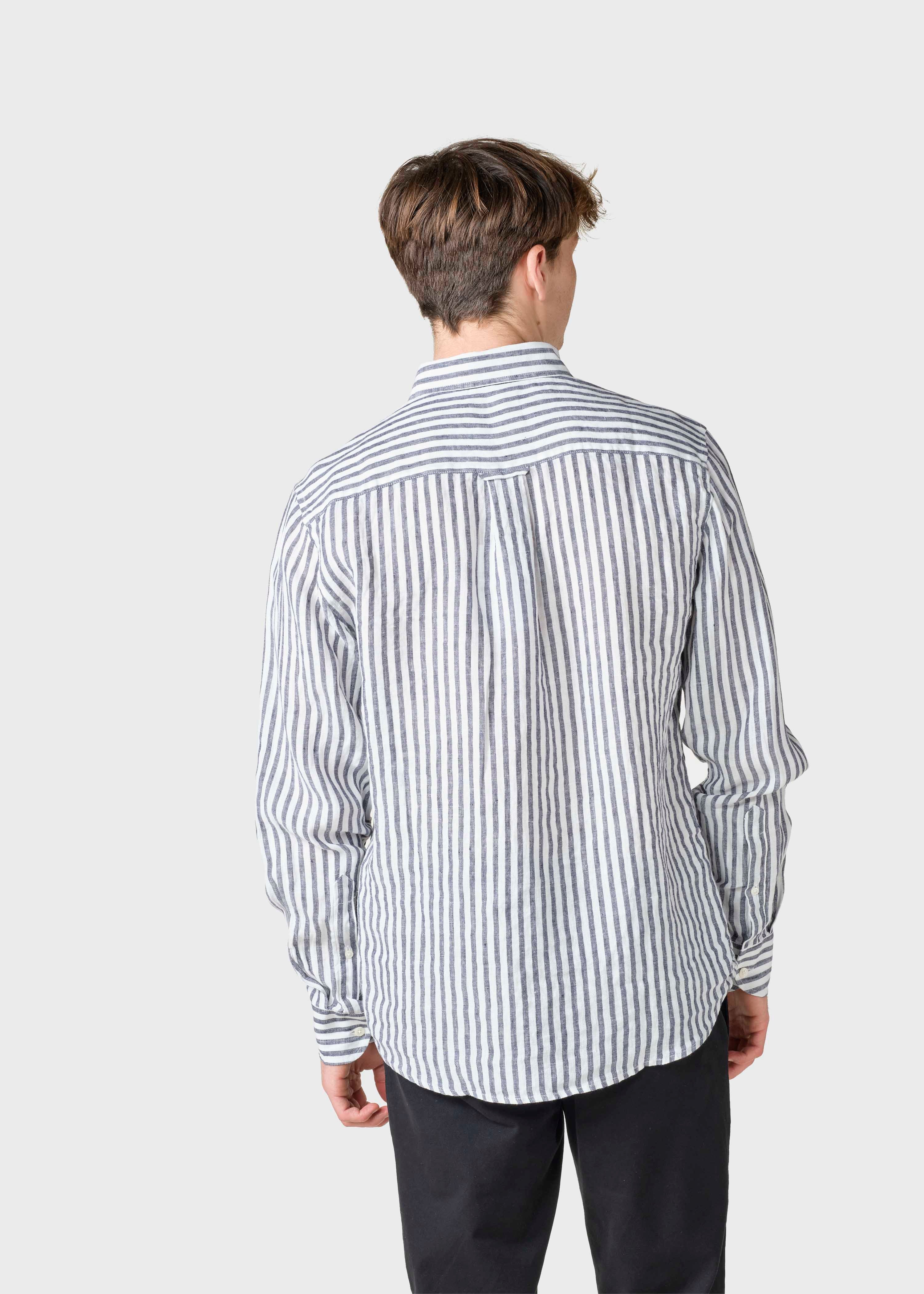Striped Linen Shirt Dennis Navy