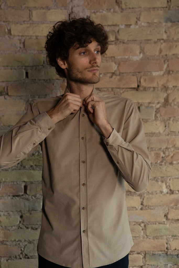 Chemise en coton bio Emile Beige