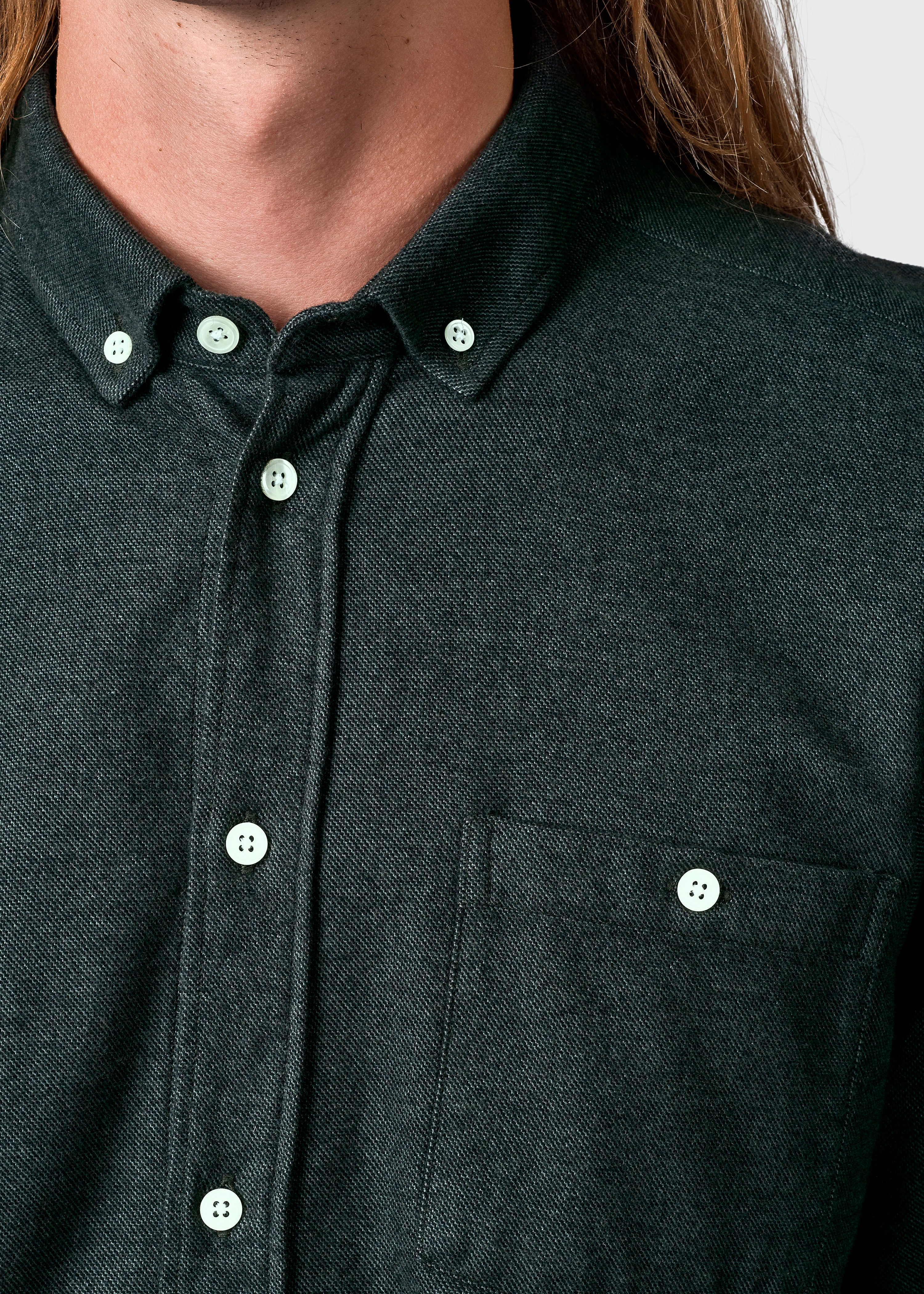 Benjamin Olive Men's Shirt In Organic Cotton