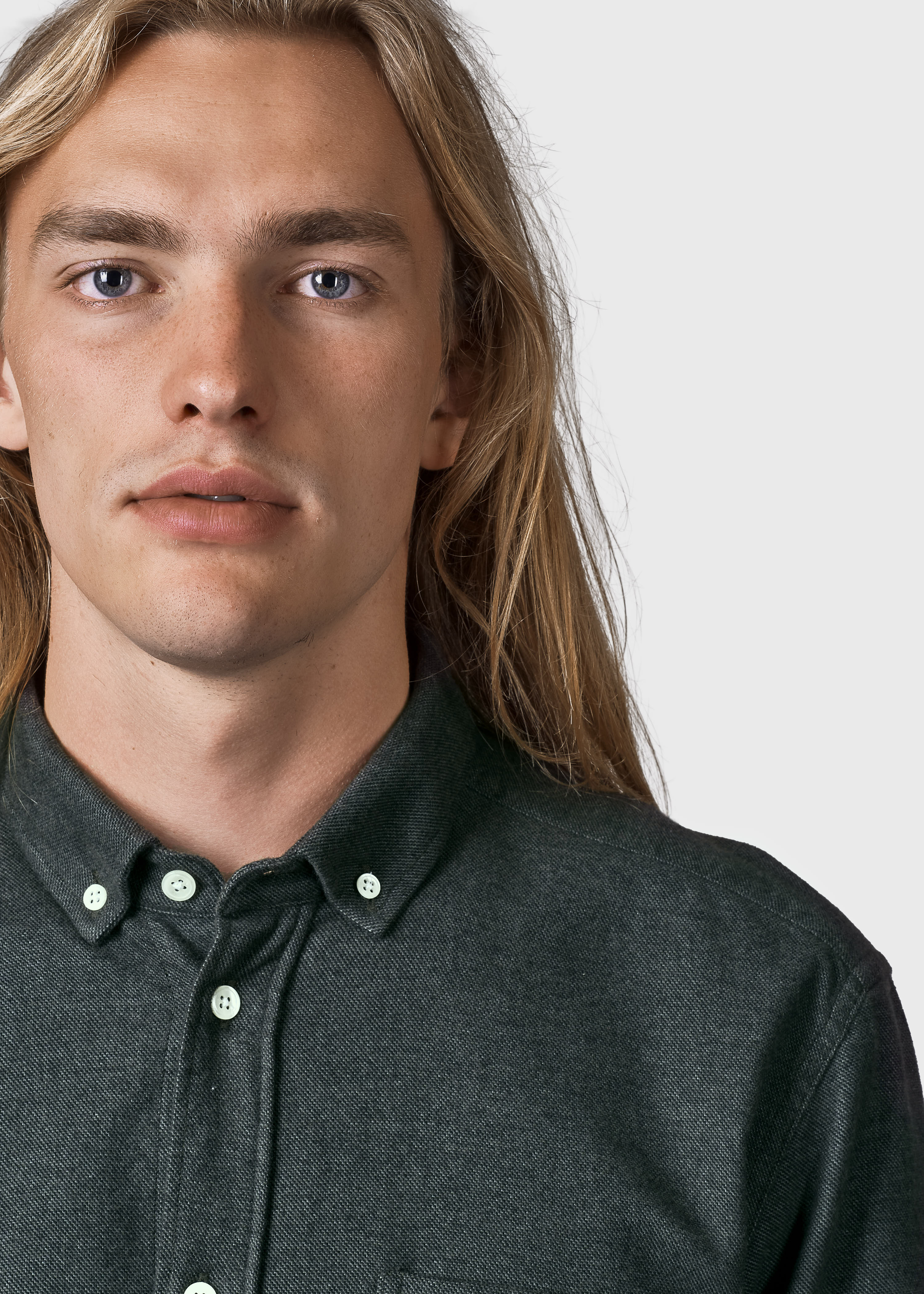 Benjamin Olive Men's Shirt In Organic Cotton
