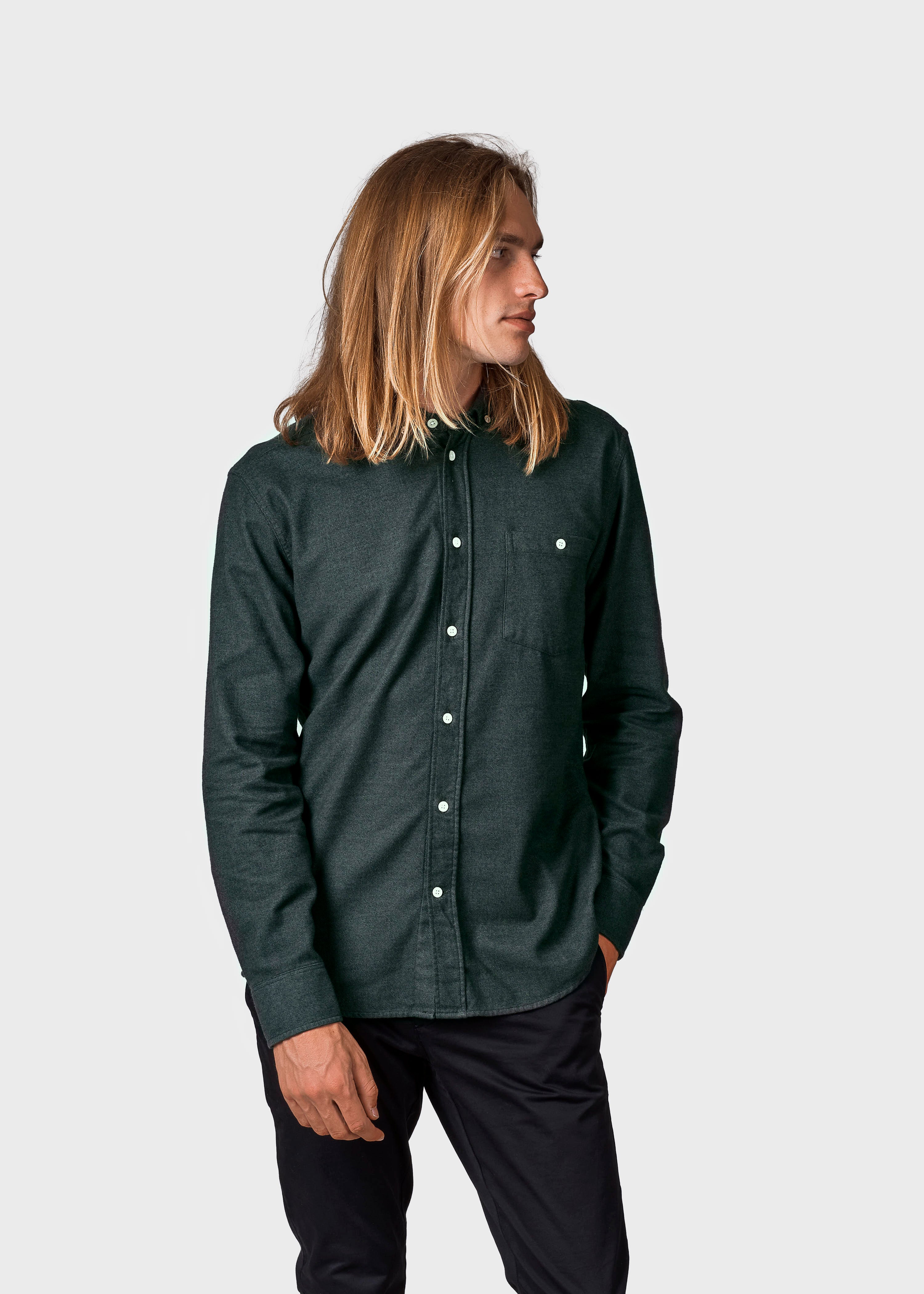 Benjamin Olive Men's Shirt In Organic Cotton