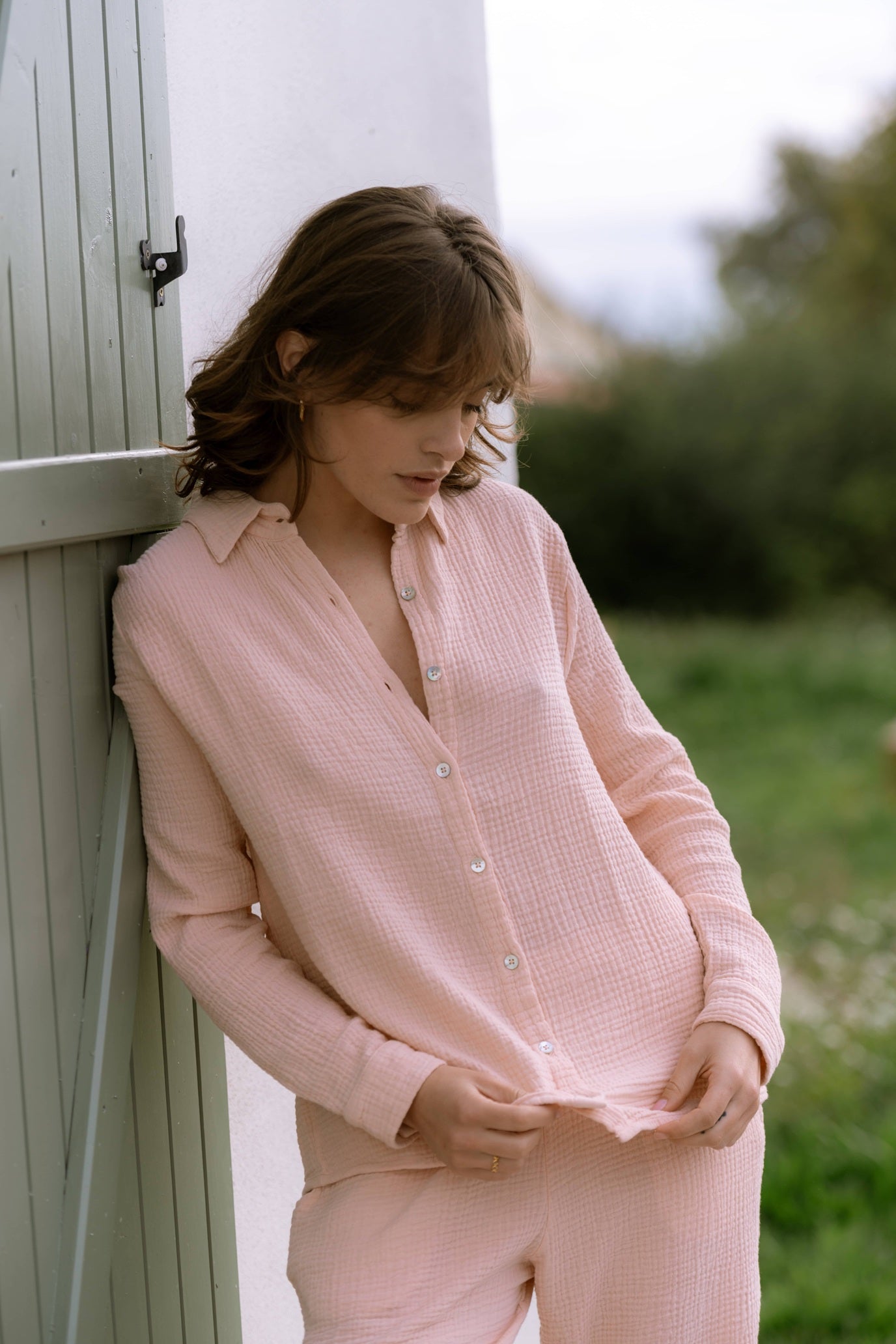 Pyjama-Hemd Daphne Blassrosa