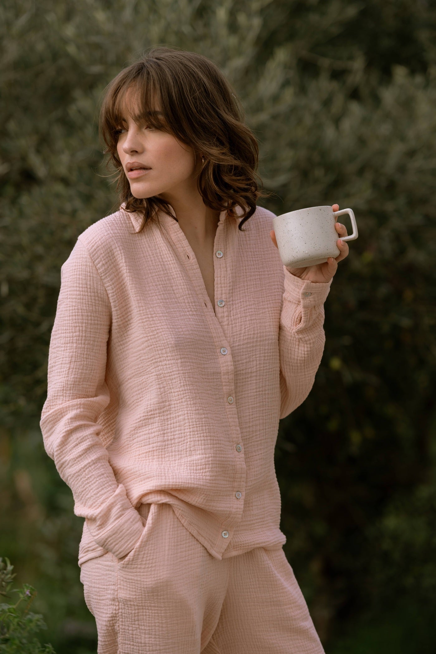 Pyjama-Hemd Daphne Blassrosa