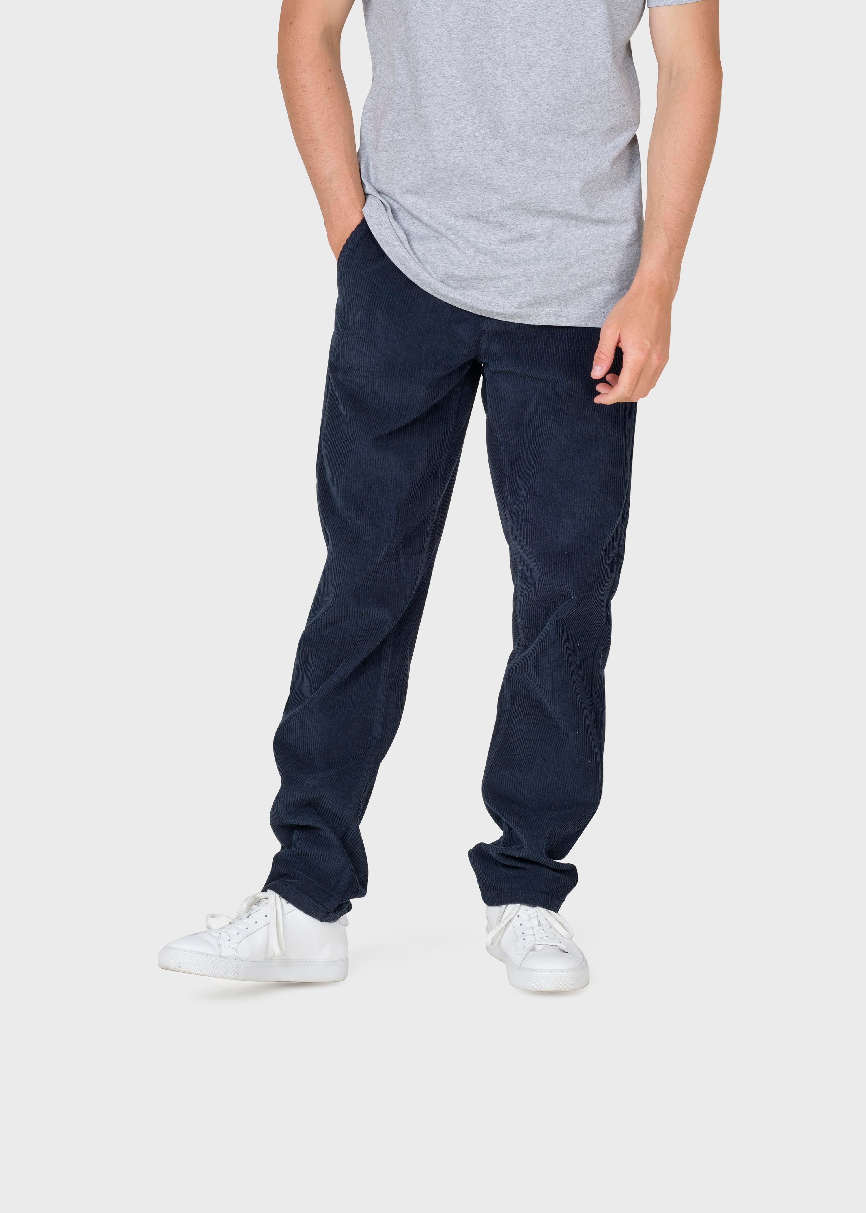 Pantalon Chino En Velours Côtelé Allan Bleu Marine