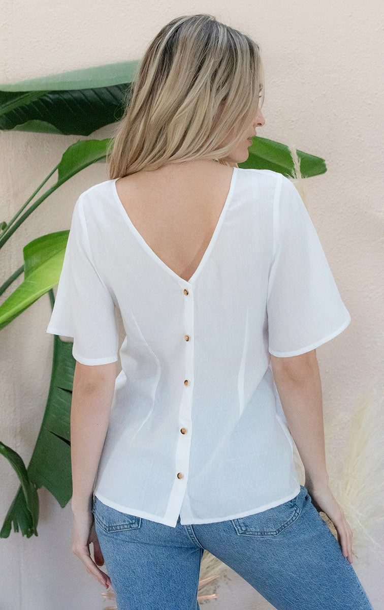 Blouse Lys Réversible Blanche 