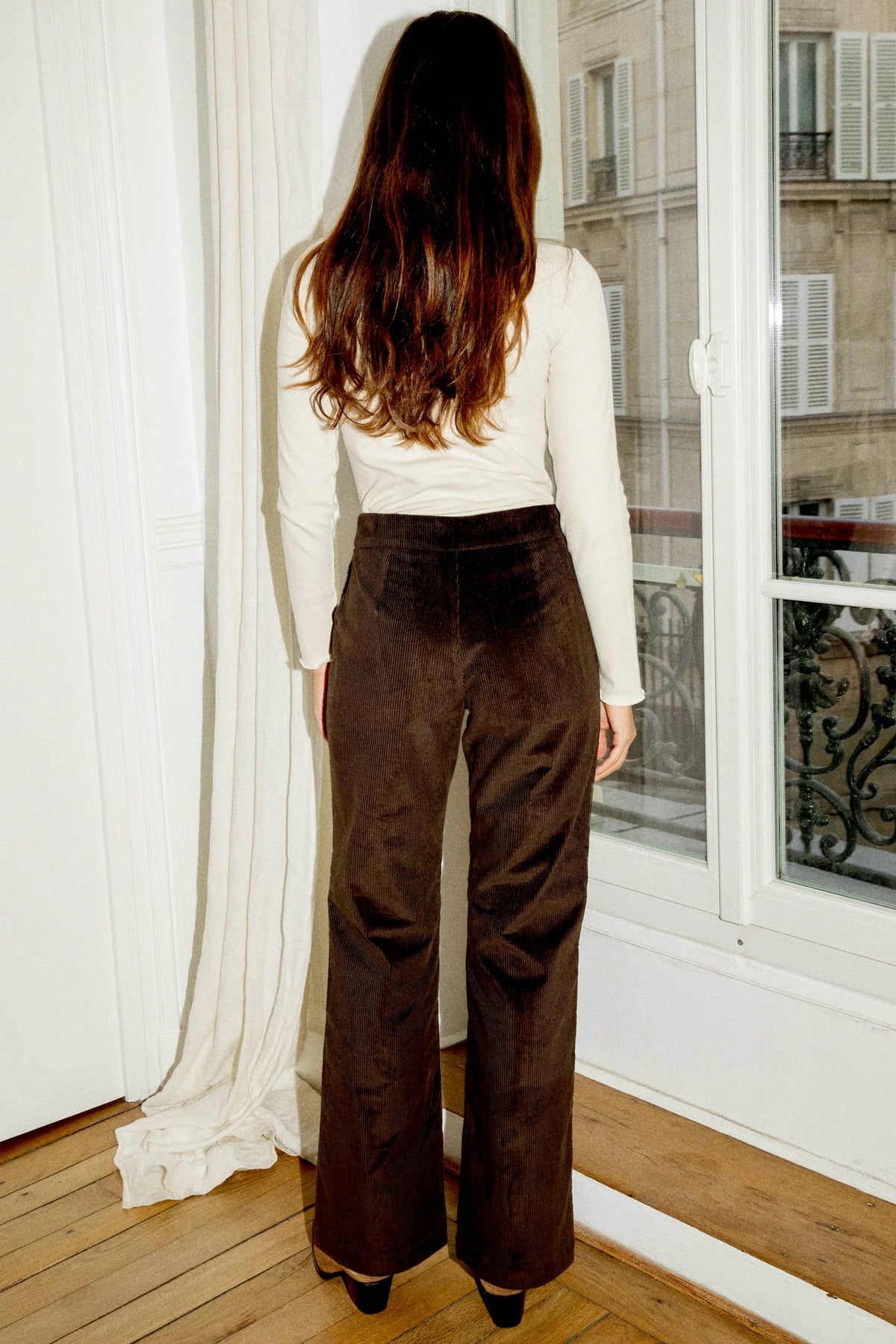 Pantalon côtelé Laurier Marron