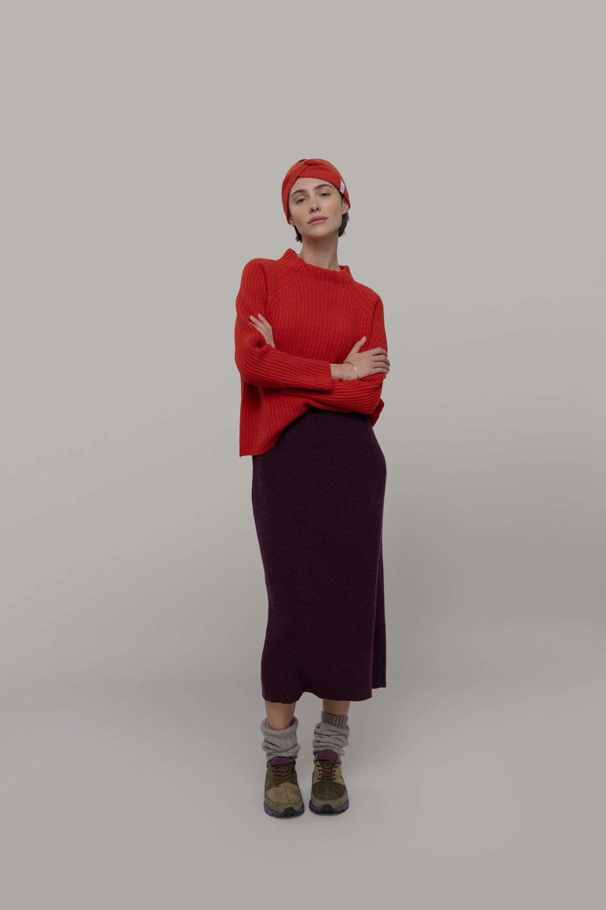 Bandeau en cachemire Nadia Orange Siena