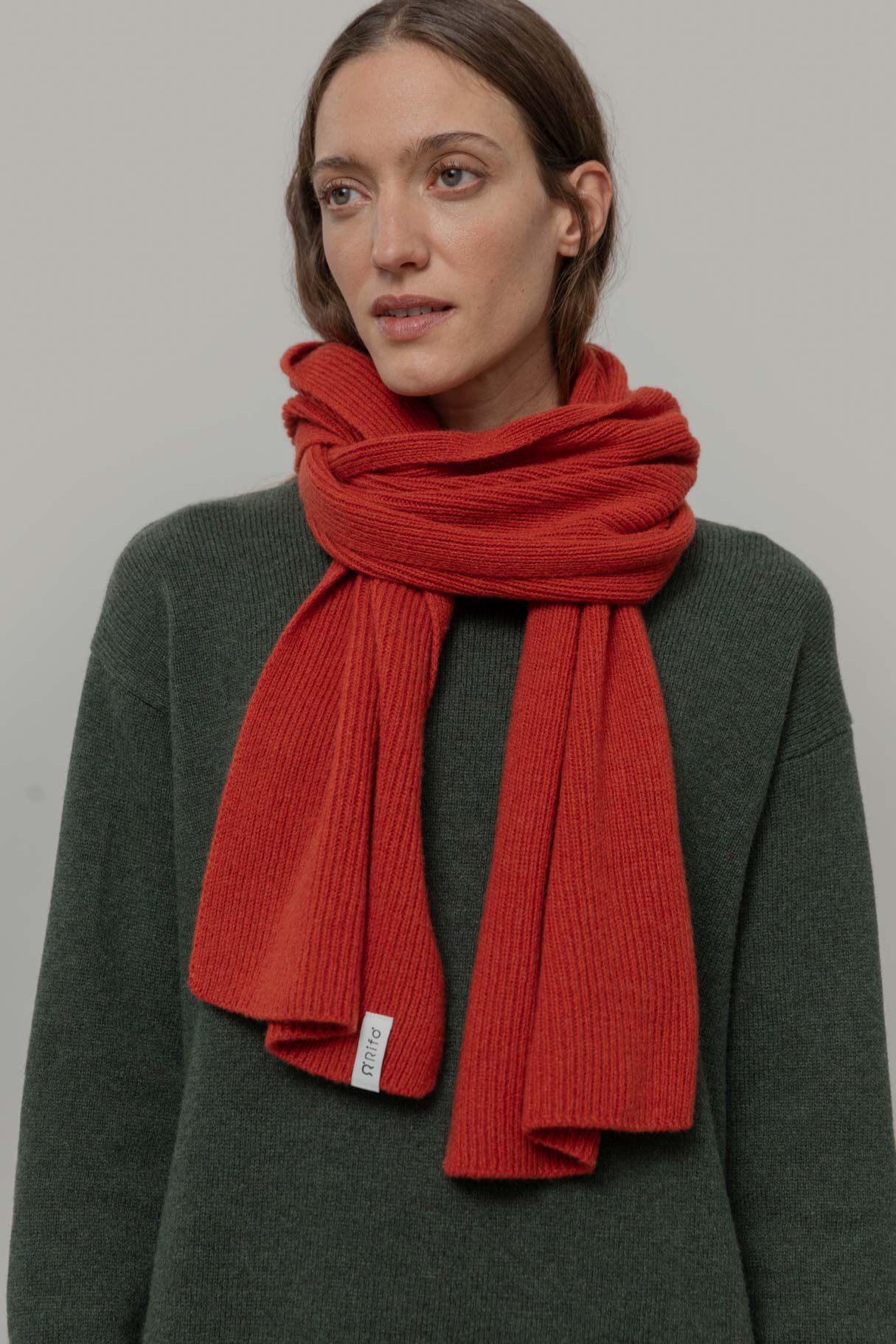 Unisex cashmere scarf Federico Orange Siena