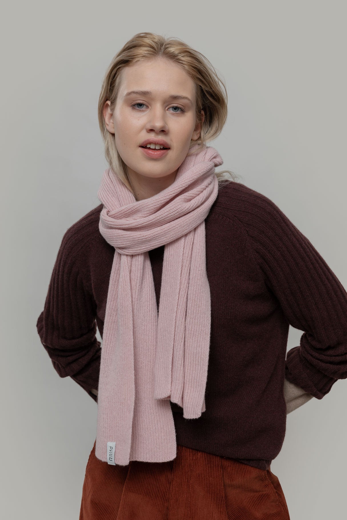 Unisex cashmere scarf Federico Light Pink
