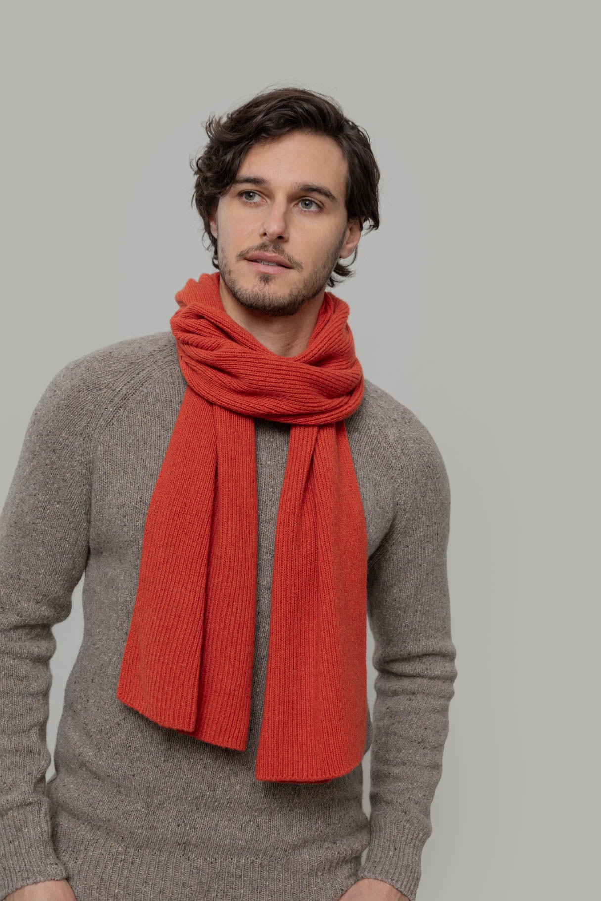 Unisex cashmere scarf Federico Orange Siena