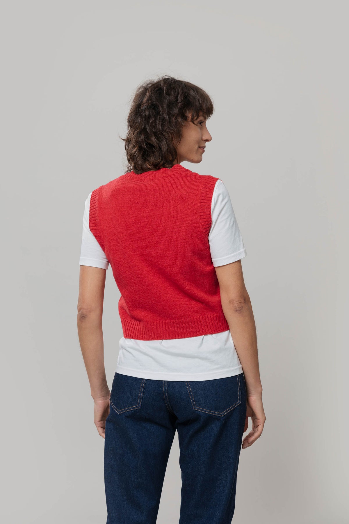 Pull sans manches Melania Rouge