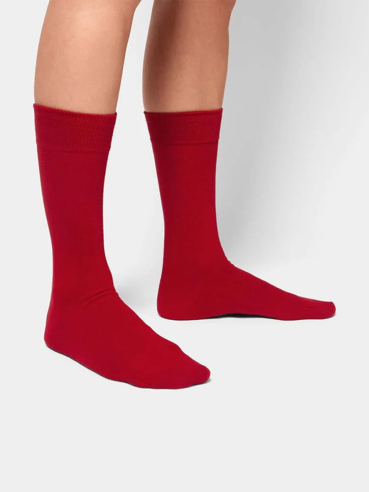 Pack de 3 paires de chaussettes unies rouge