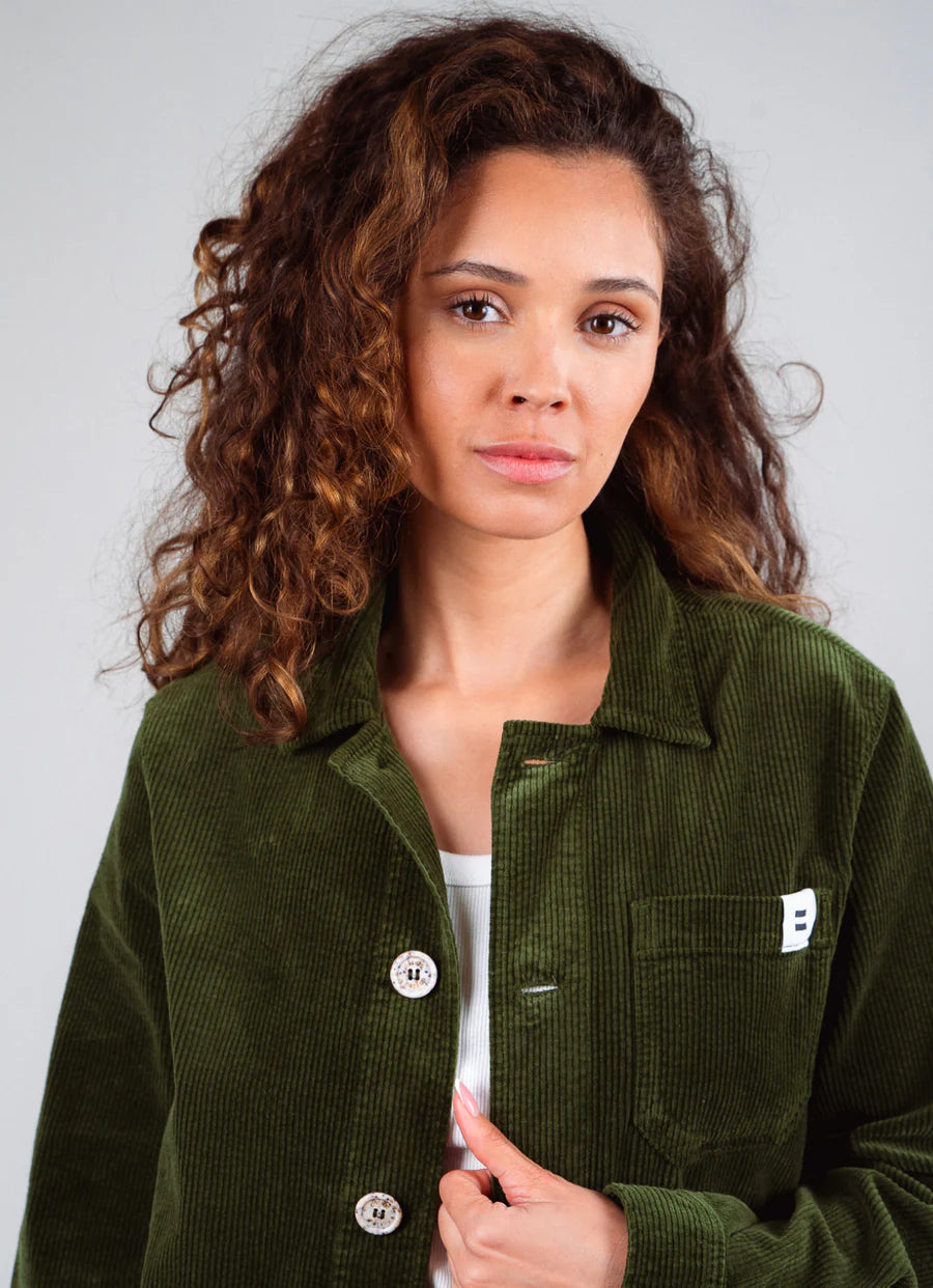 Cord-Jacke Olivgrün