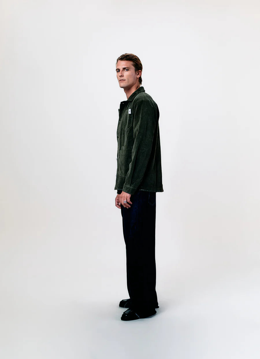 Cord-Jacke Olivgrün