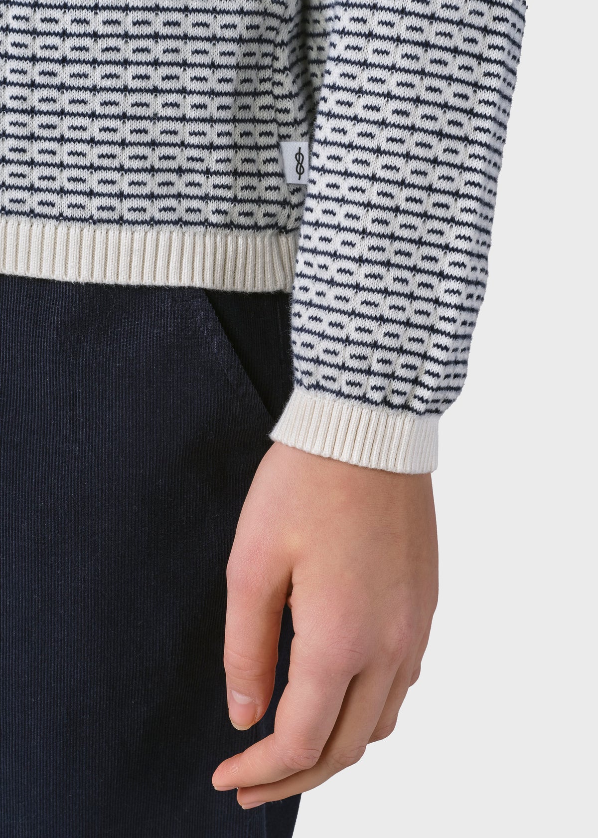 Feiner Pullover Silje weiss-blau