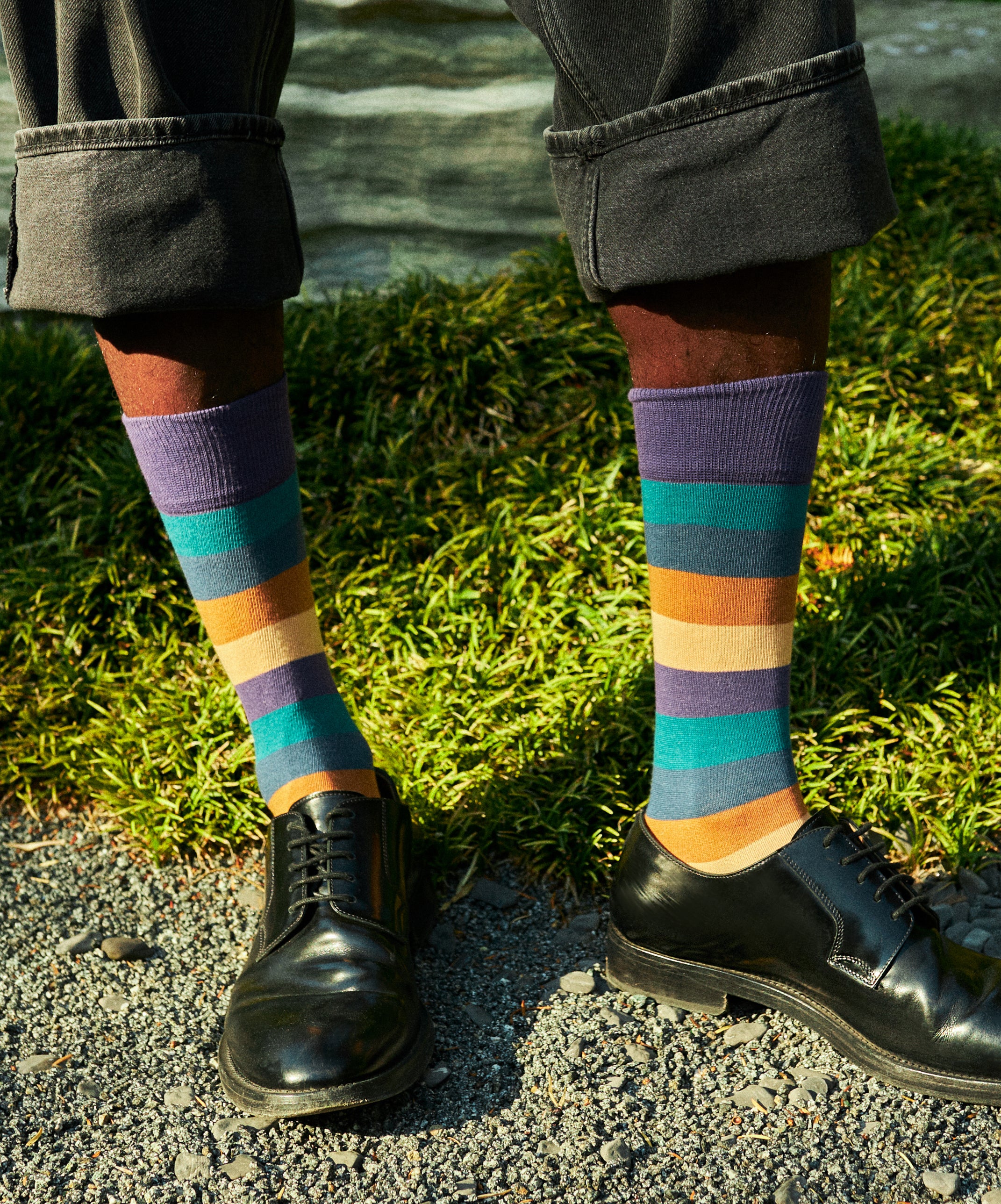 Chaussettes fantaisies en coton bio - Sunset Stripes