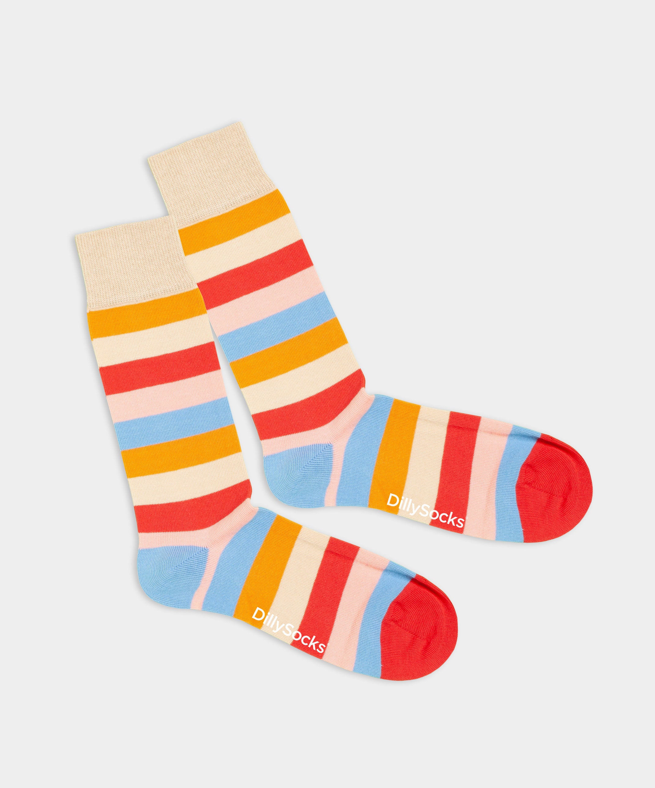 Chaussettes fantaisies en coton bio - Pastel Stripes