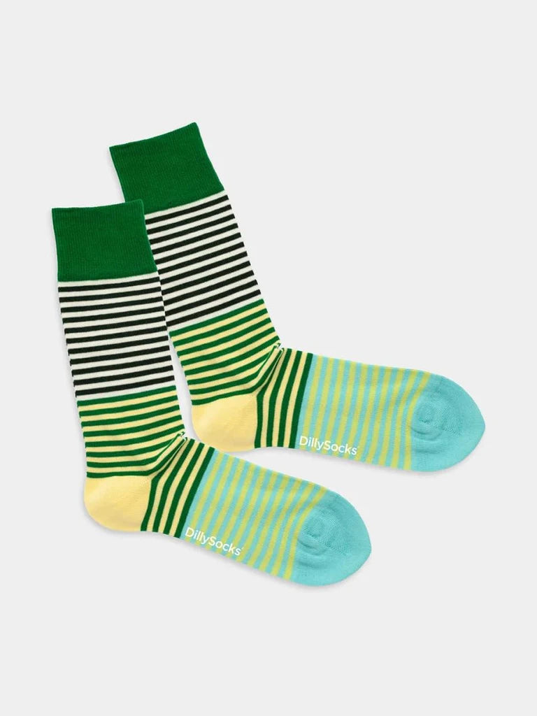 Chaussettes en coton bio Fine Line Green
