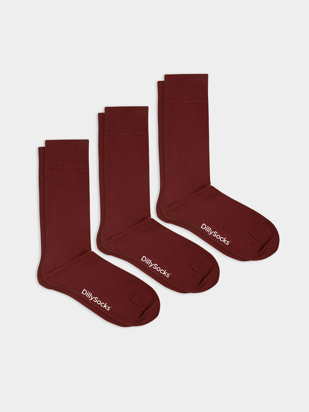 Pack de 3 paires de chaussettes unies bordeaux