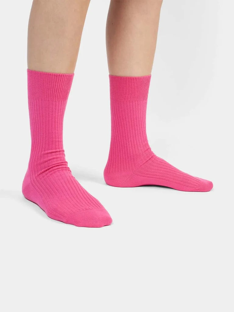 Ribbed Splash Pink Socken