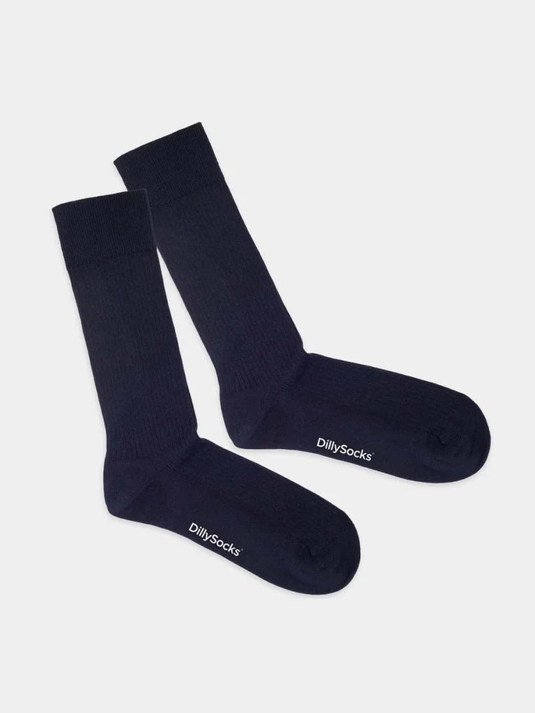 Chaussettes coton côtelé Marine