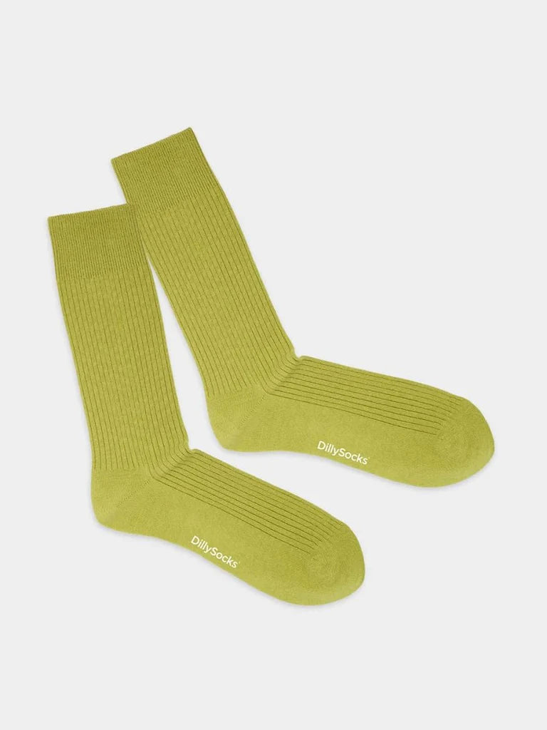 Ribbed Lime Green Socks