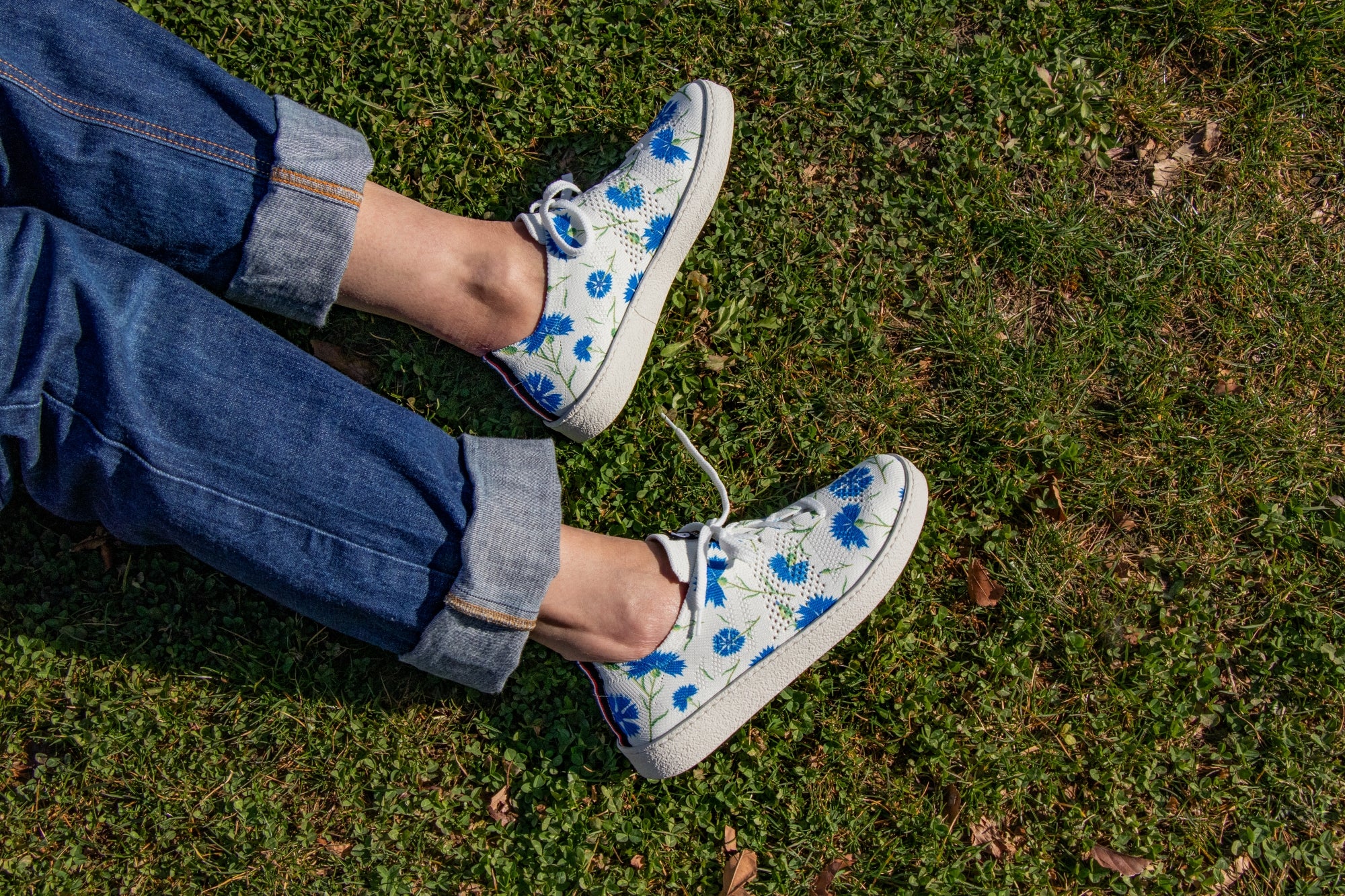 Summer Trainers Flowers Blue