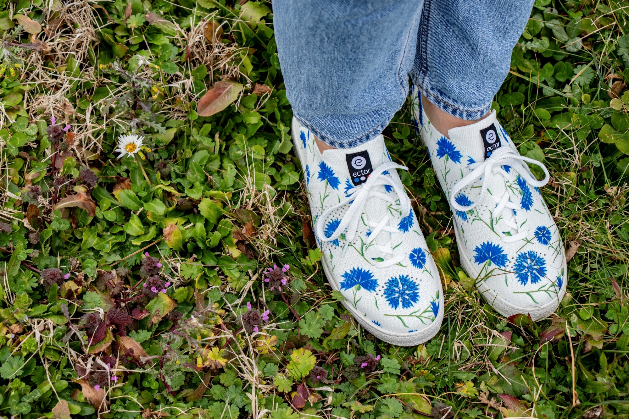 Summer Trainers Flowers Blue