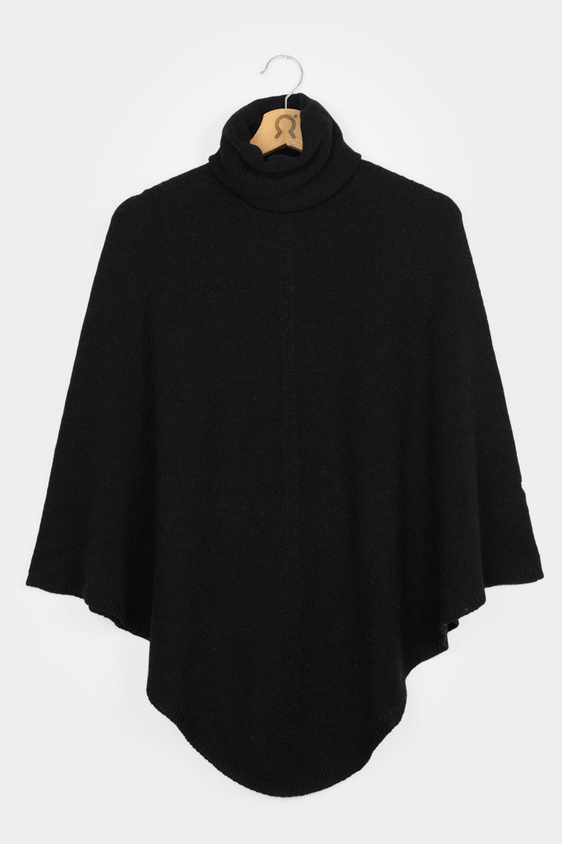 Poncho cachemire Elisabetta Noir 