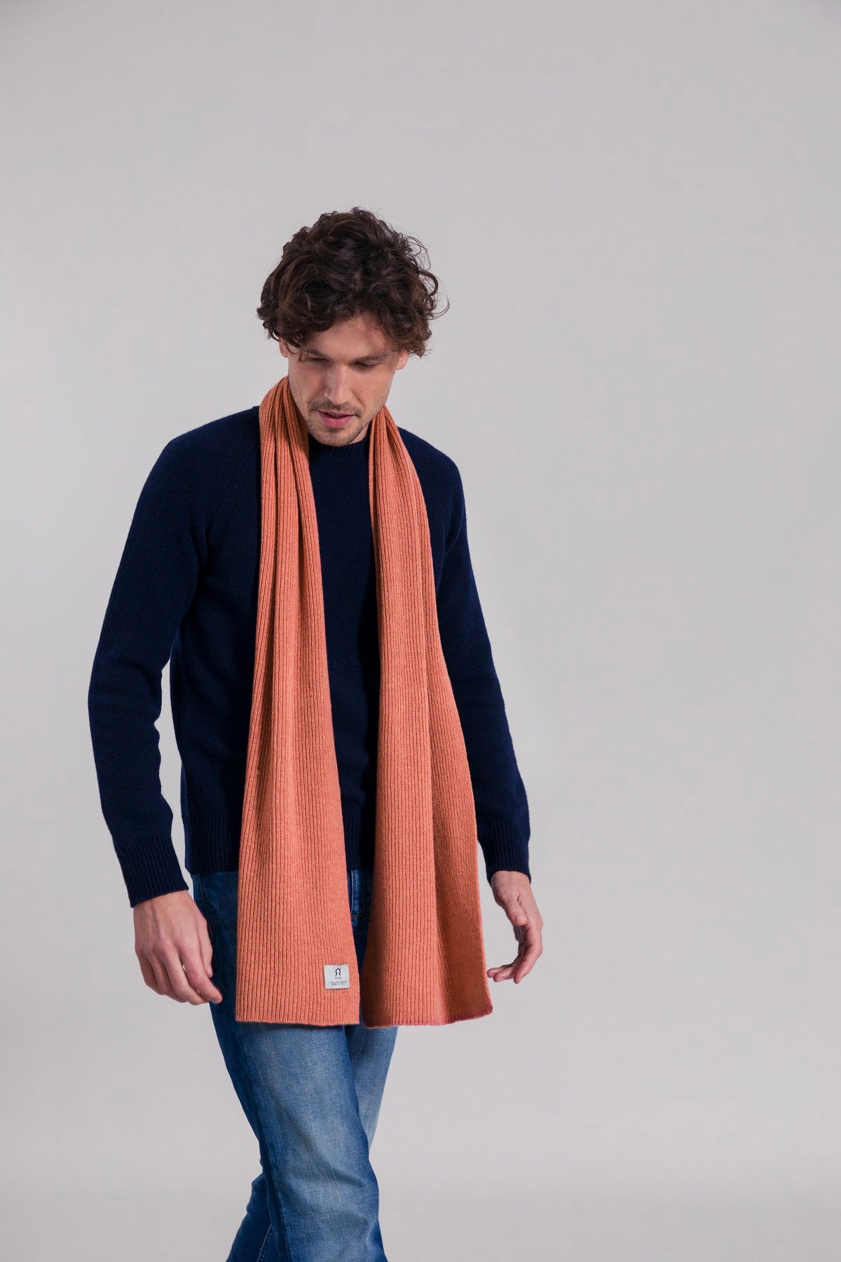 Écharpe cachemire unisexe Federico orange