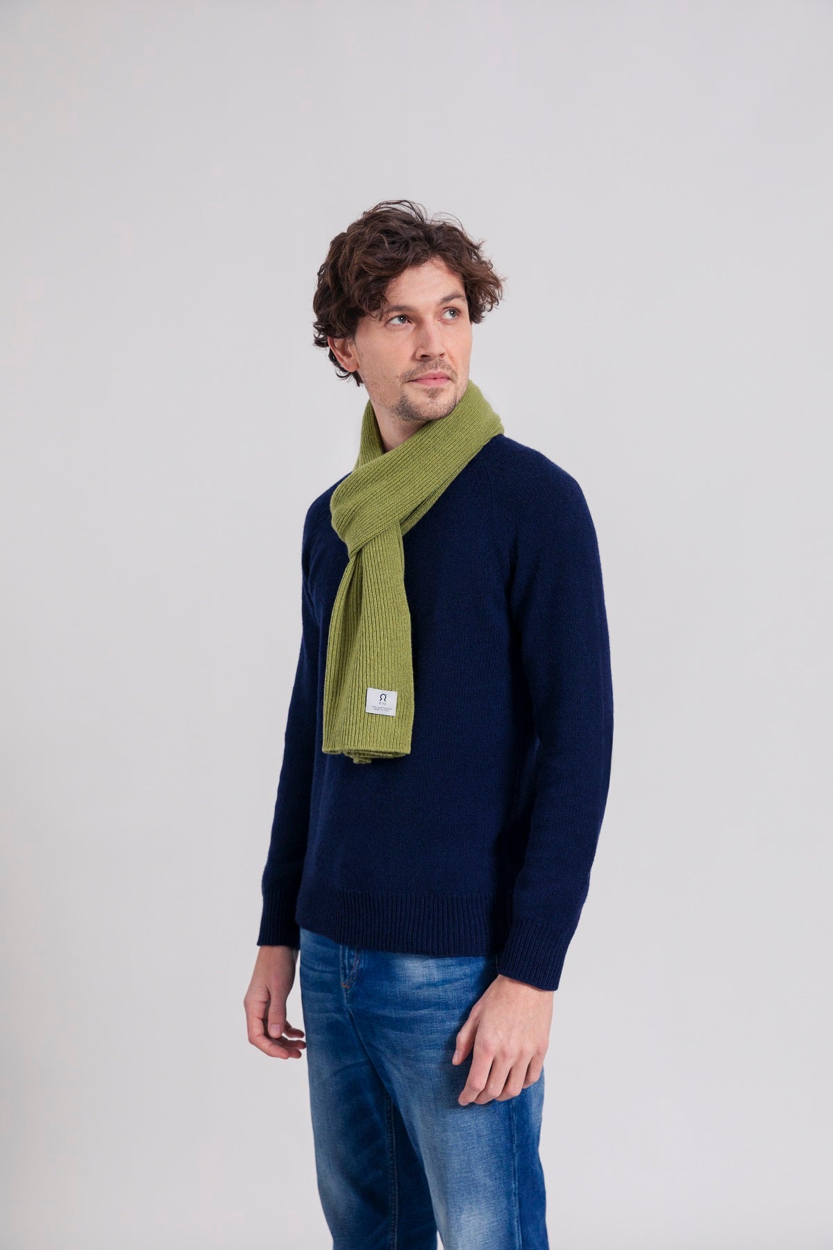 Écharpe cachemire unisexe Federico vert