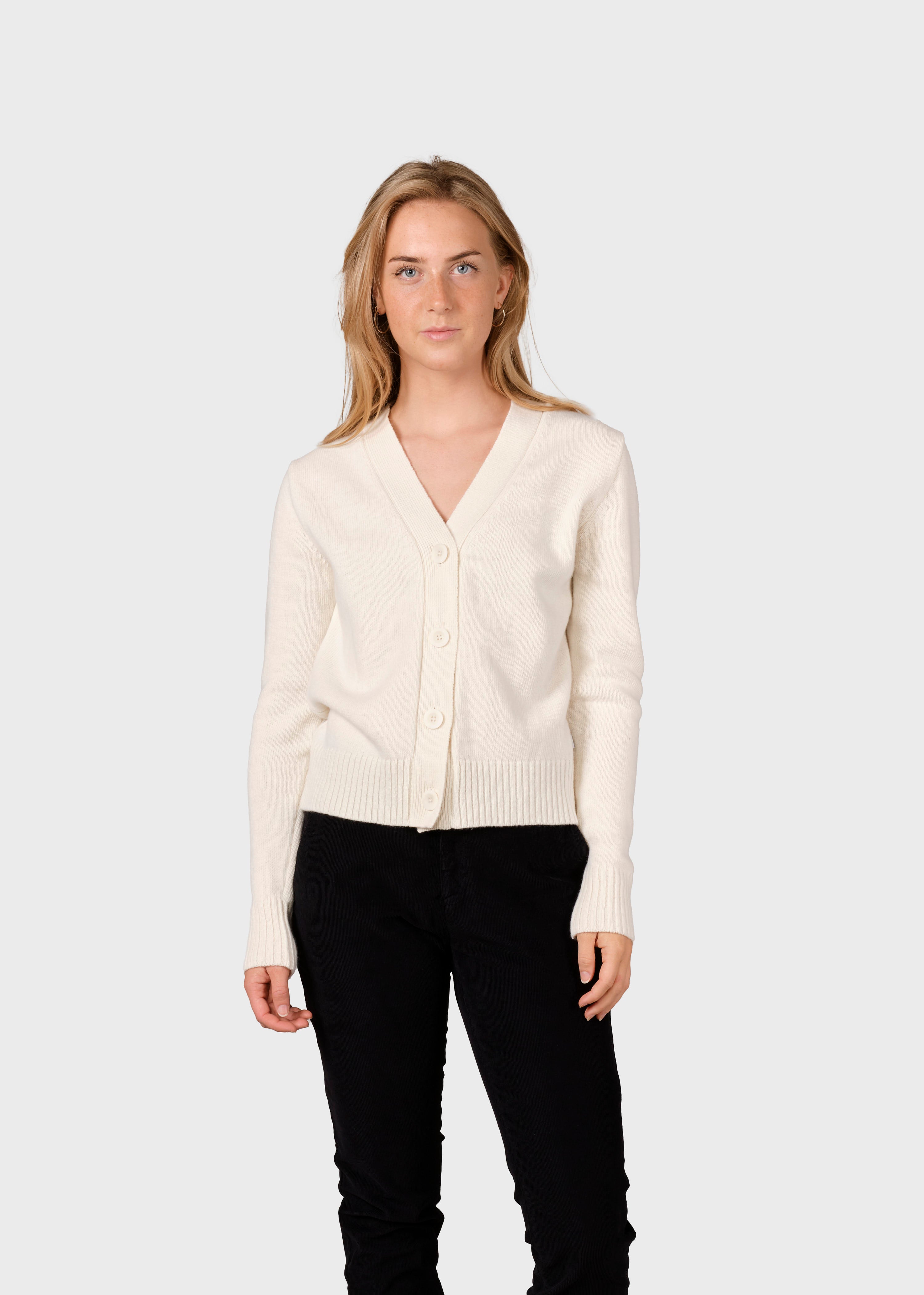 Damen Cardigan aus Merinowolle Wilma Ekru