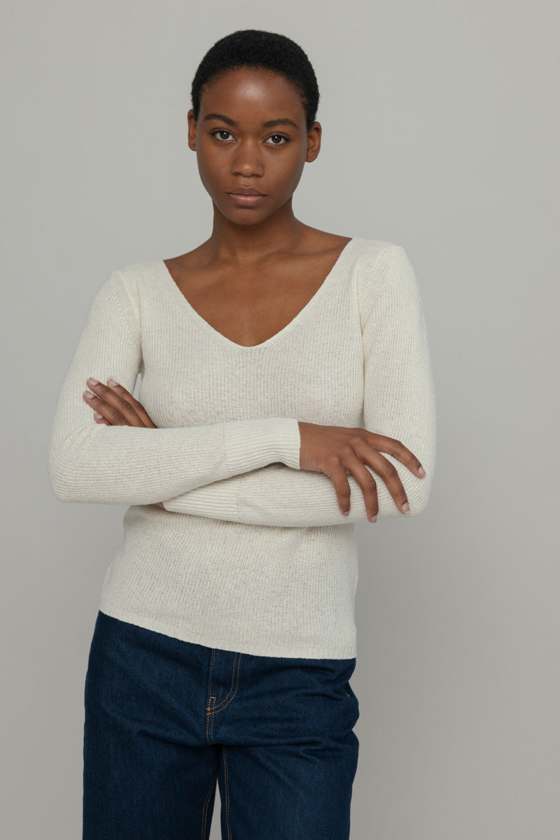 Seide Pullover Giselle weiss