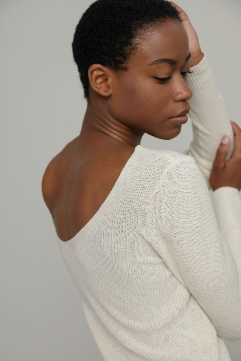 Seide Pullover Giselle weiss