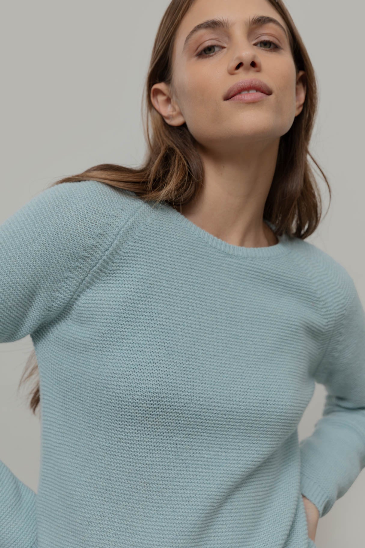 Damen Kaschmir-Pullover Giulietta Himmelblau