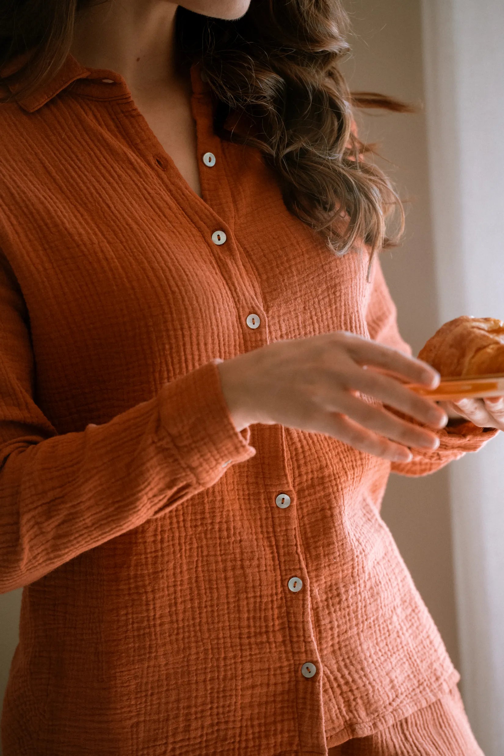 Pajamas Shirt Daphne Terracotta