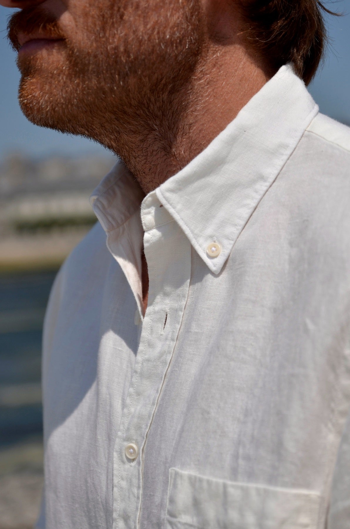 Chemise en lin blanche homme Oxford