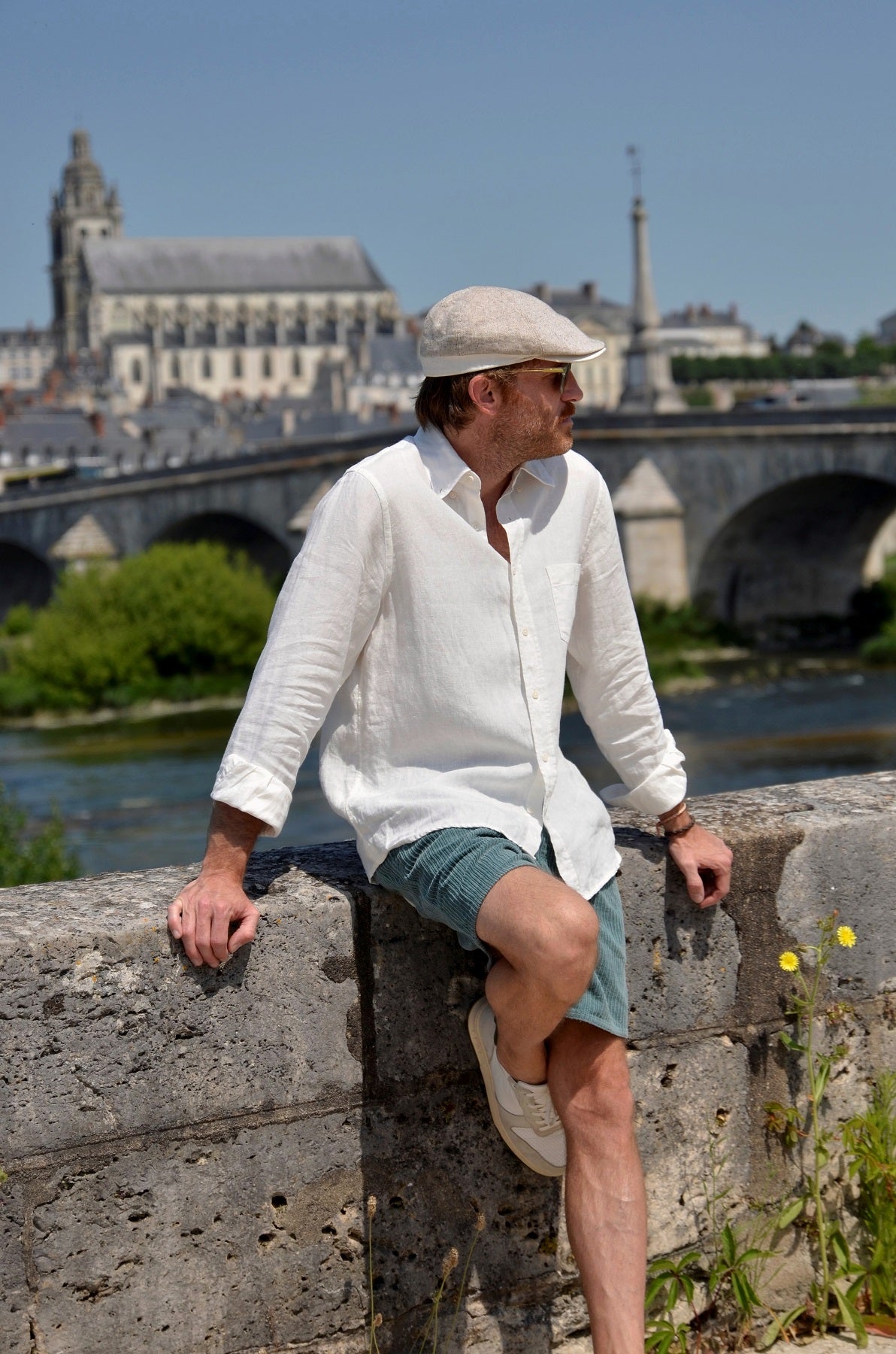 Chemise en lin blanche homme Oxford
