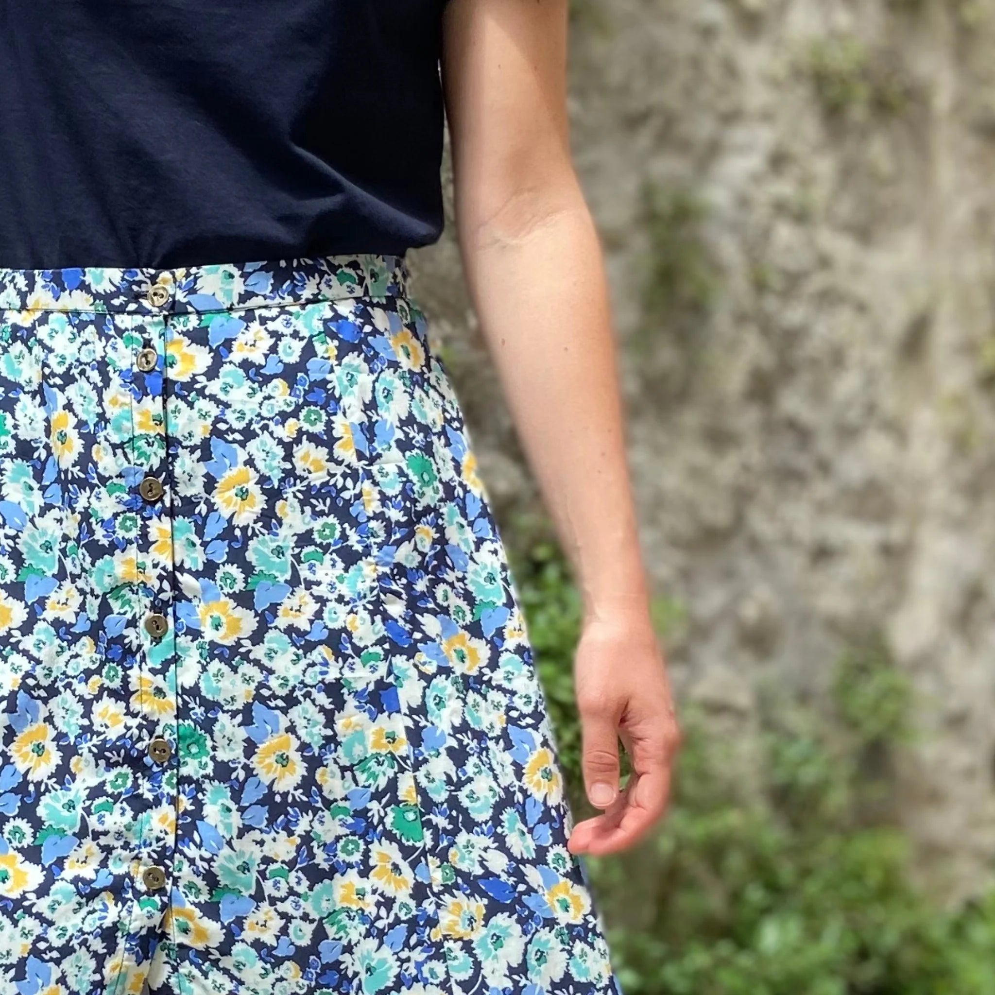 Jupe patineuse boutonnée - Eugénie