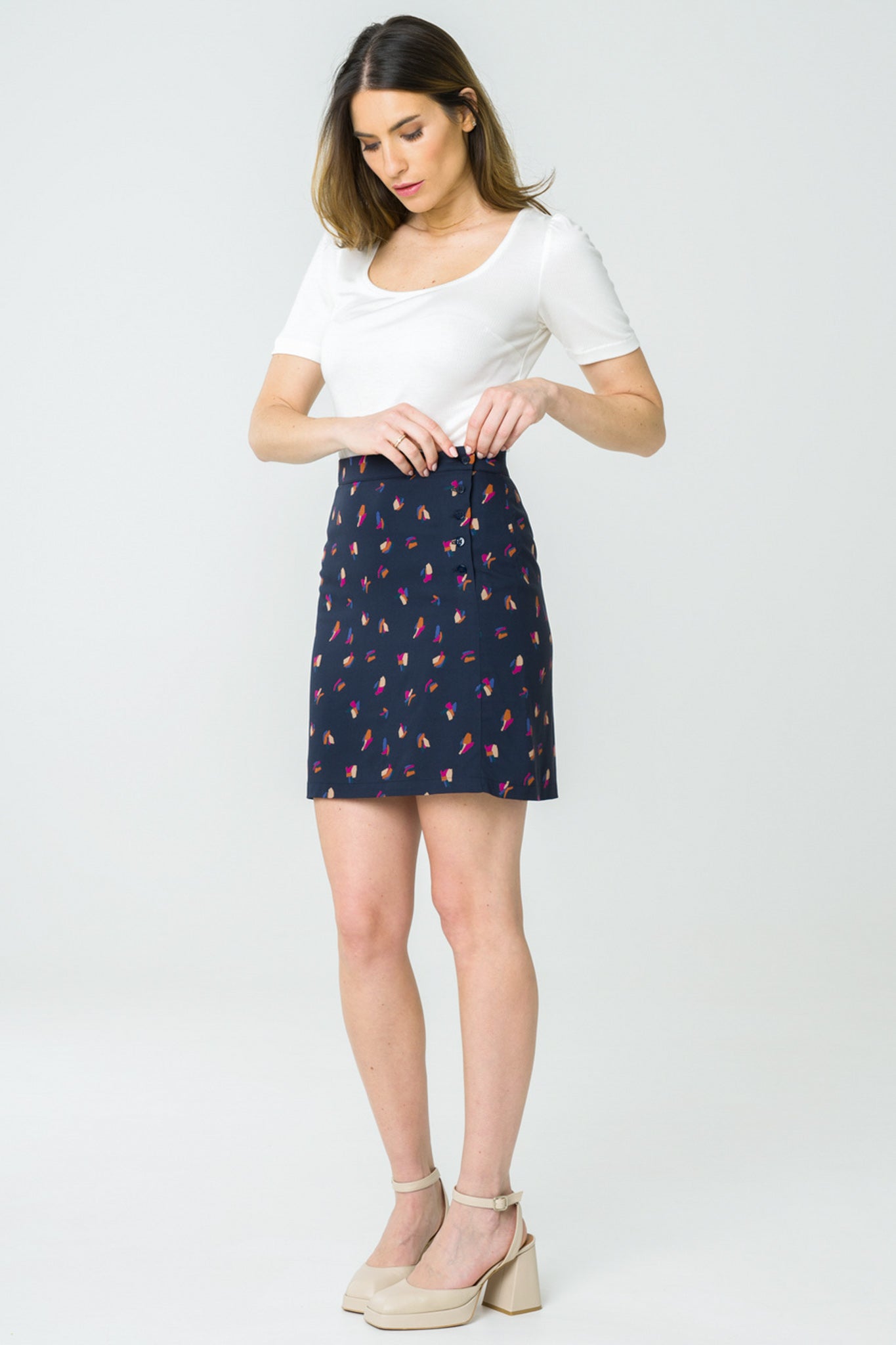 Agave Navy short skirt