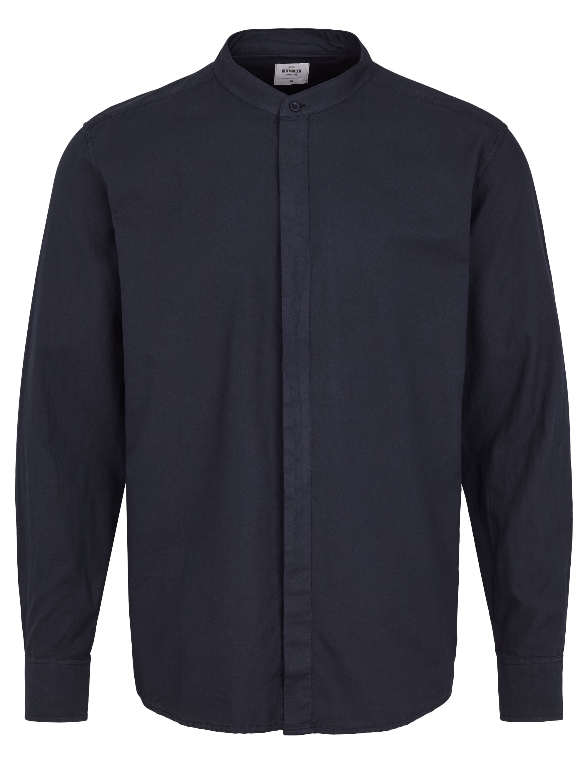 Chemise homme col mao Simon marine