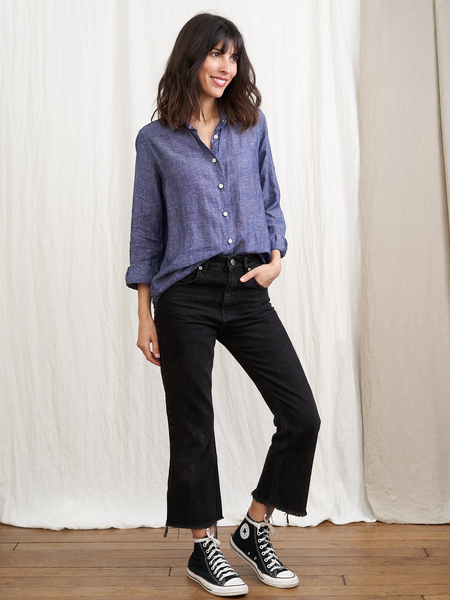 Women Linen Shirt Essentielle Blue