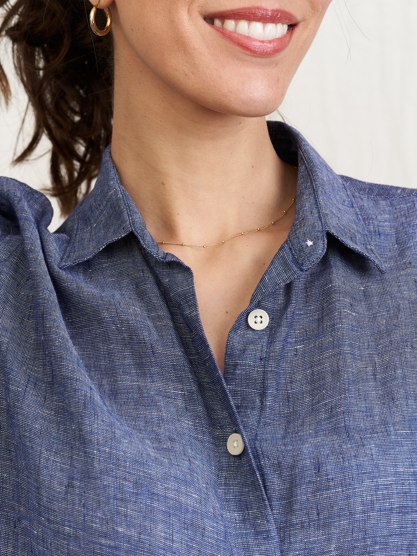 Women Linen Shirt Essentielle Blue