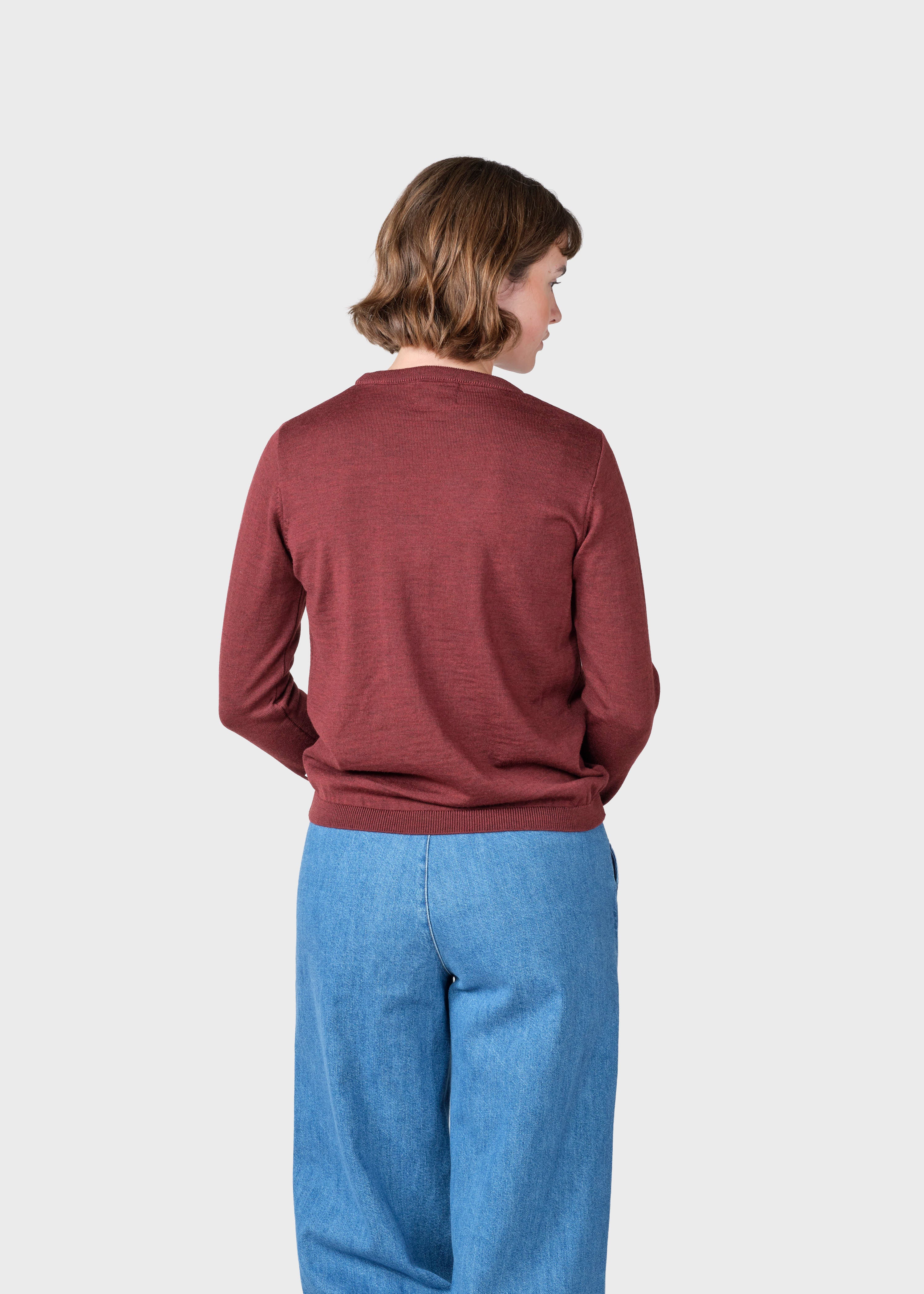 Pull fin merinos bordeaux